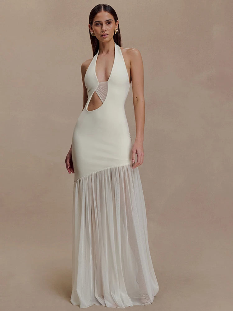 Vestido Longo com Tule Modern Fiorenza