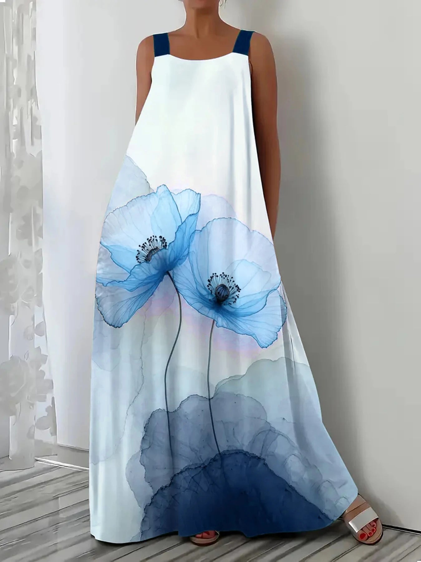 Vestido Longo Floral Plus Size Modern Ella