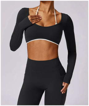 Conjunto Top Manga Longa com Legging Cós V Atrás Modern Shape