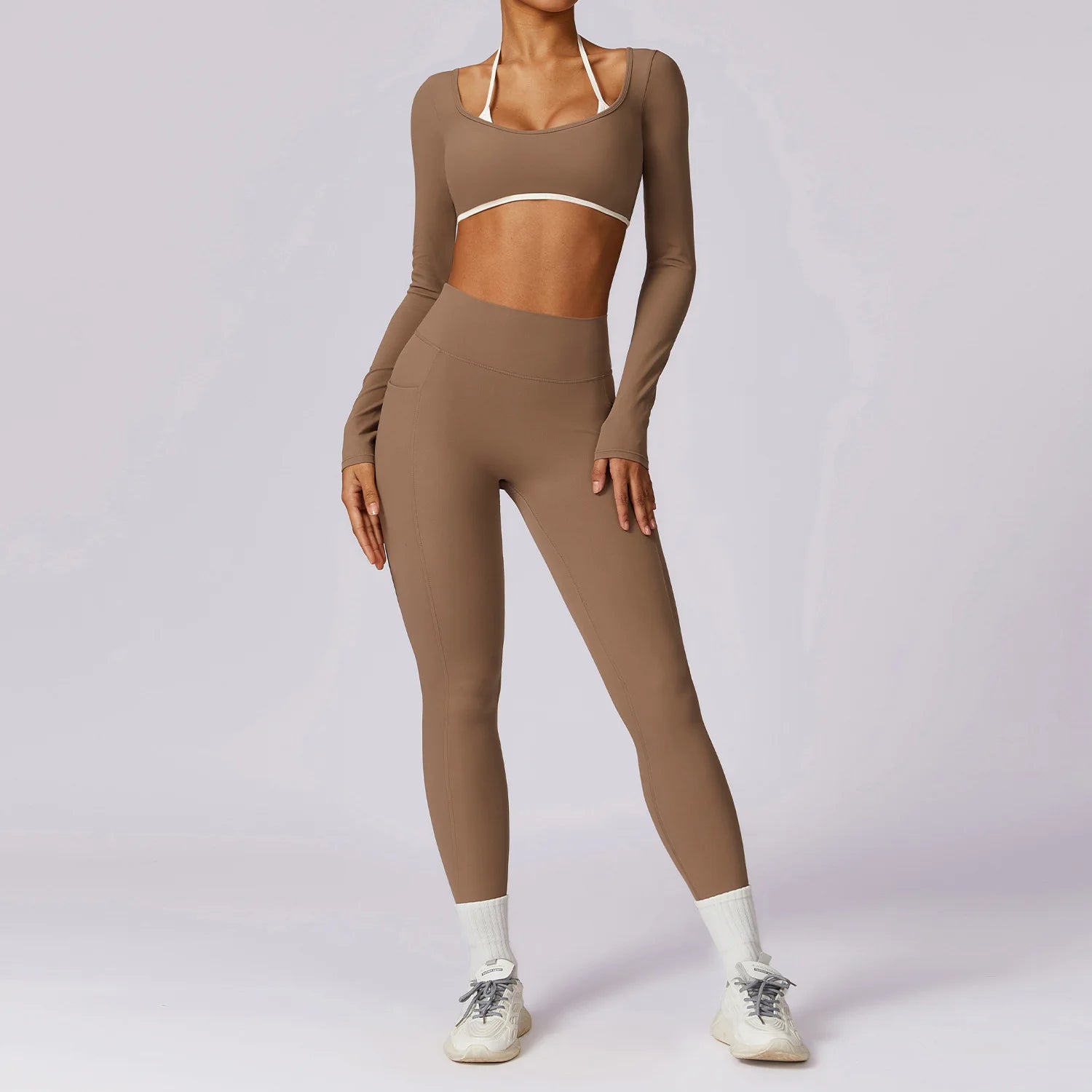 Conjunto Top Manga Longa com Legging Cós V Atrás Modern Shape