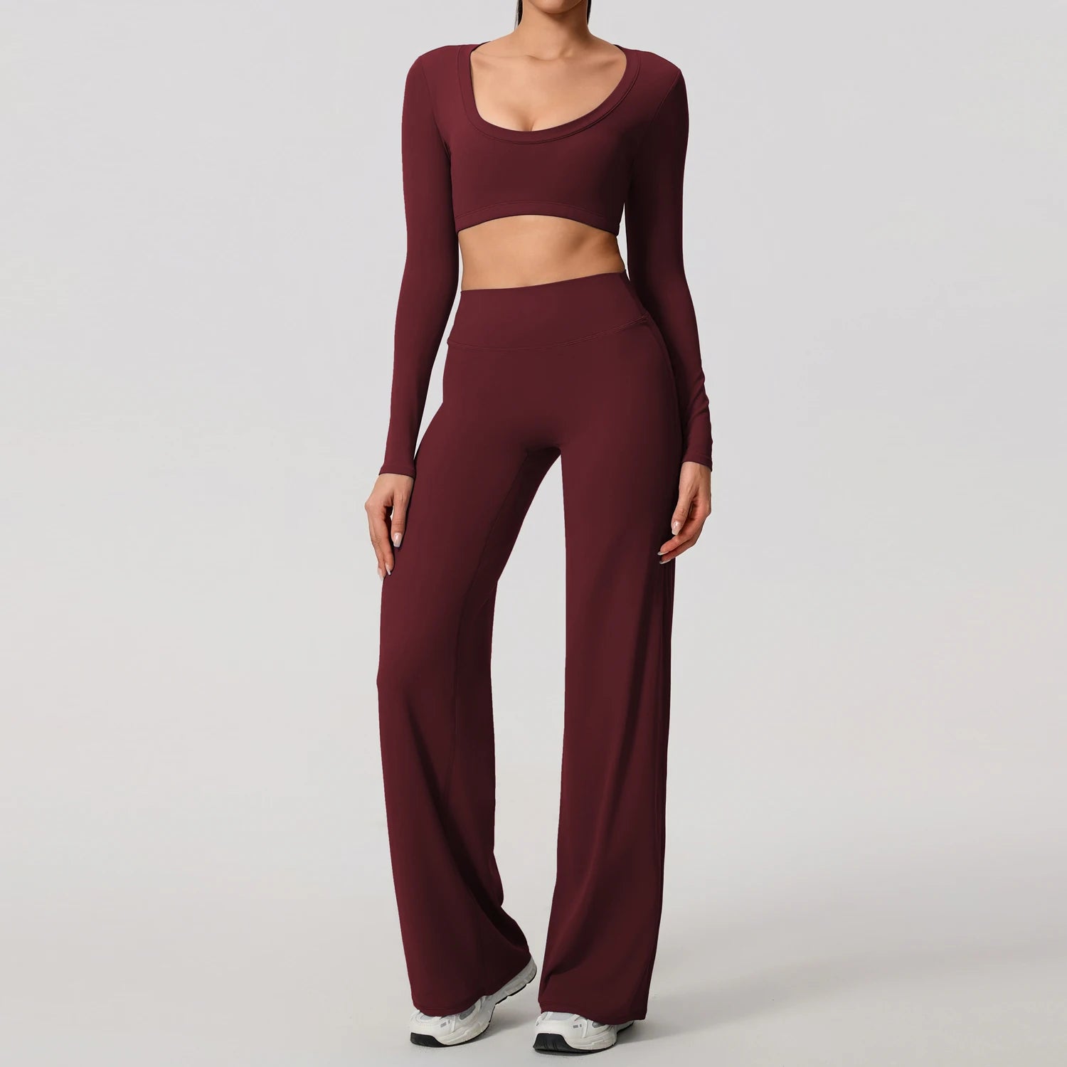Conjunto Cropped Manga Longa e Calça Confy Modern Active