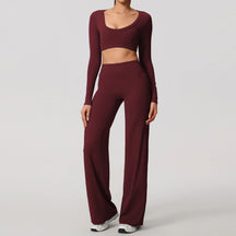 Conjunto Cropped Manga Longa e Calça Confy Modern Active