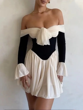 Vestido Manga Longa com Tule Modern Sâmia