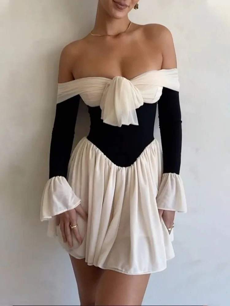 Vestido Manga Longa com Tule Modern Sâmia