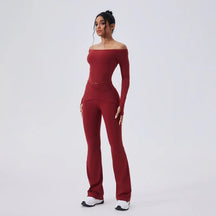 Conjunto Blusa Manga Longa e Calça Flare Modern Confort