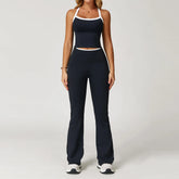Conjunto Blusa Alça Push Up e Calça Cós Alto Flare Modern Comfy