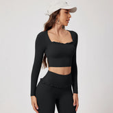 Conjunto Tendência Gringa Top Manga Longa e Calça Flare  Modeladora Modern Fluffy
