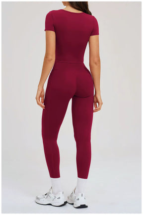 Conjunto Esportivo Blusa Meia Manga com Calça Legging Modeladora Modern Mulen