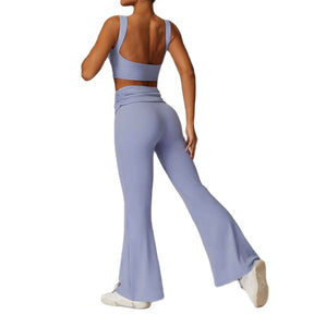 Conjunto Top e Calça Flare Cós Dobrado com Regulagem Modern Louise