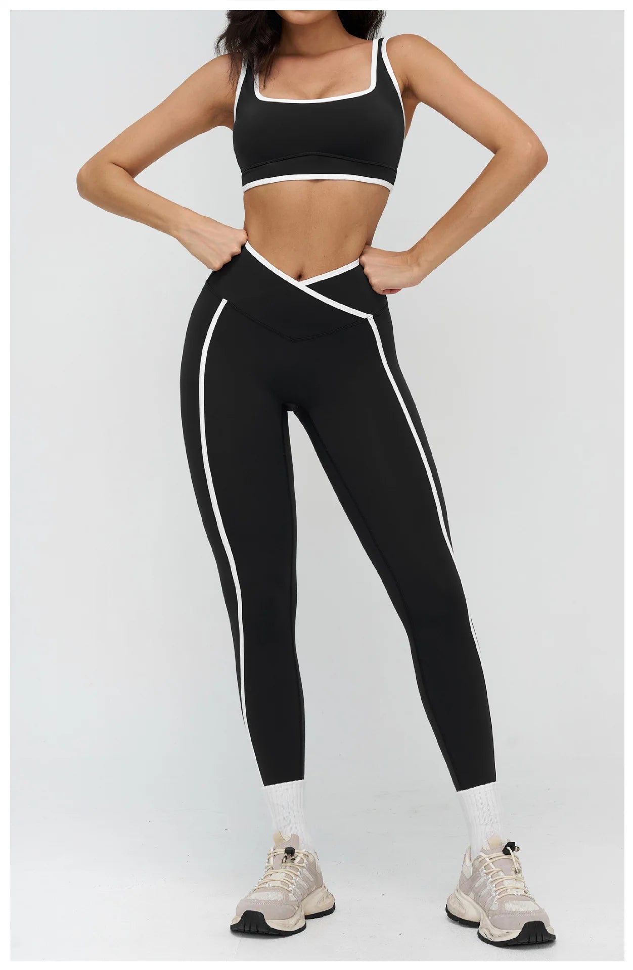 Conjunto Top Push Up com Calça Legging Modeladora Cós V Modern Xtra