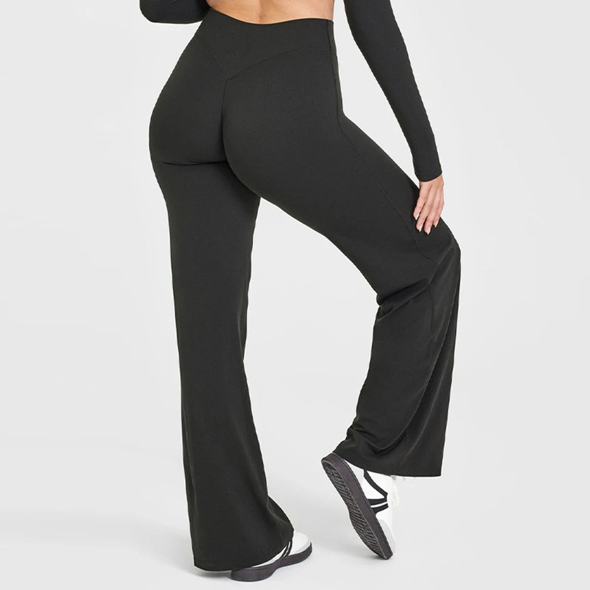 Calça Wide Leg Bailarina Cós Alto Tendência Modern Motion