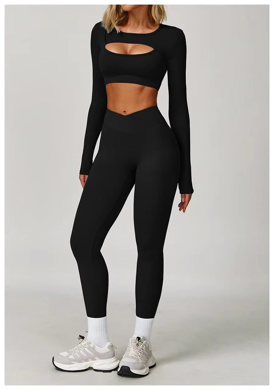 Top Manga Longa e Calça Legging Cós V Modern Flex