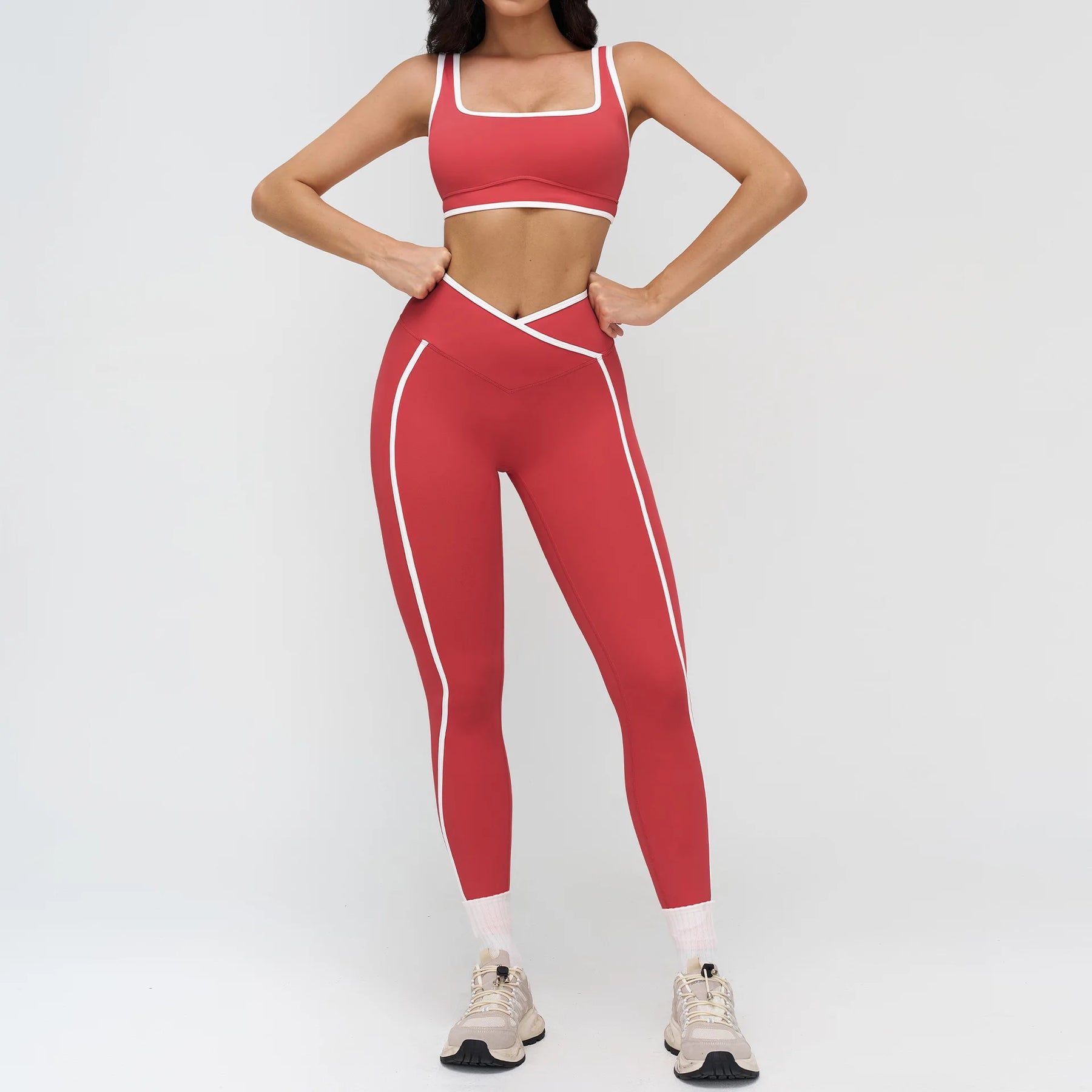 Conjunto Top Push Up com Calça Legging Modeladora Cós V Modern Xtra