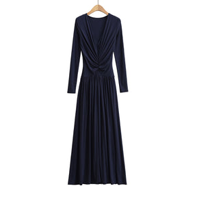 Vestido de Manga Longa Elegante Longo com Renda Modern Dyni