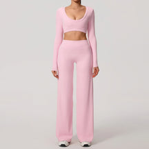 Conjunto Cropped Manga Longa e Calça Confy Modern Active