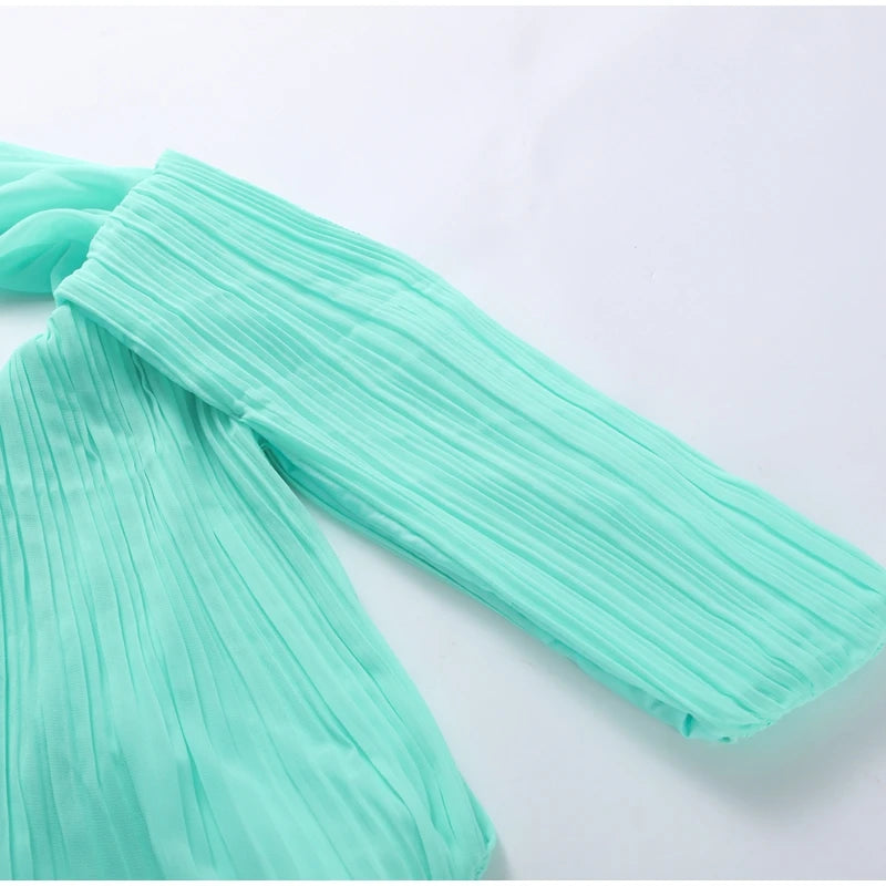 Vestido Longo Elegante Plissado Modern Eva