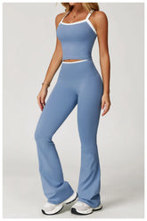 Conjunto Blusa Alça Push Up e Calça Cós Alto Flare Modern Comfy