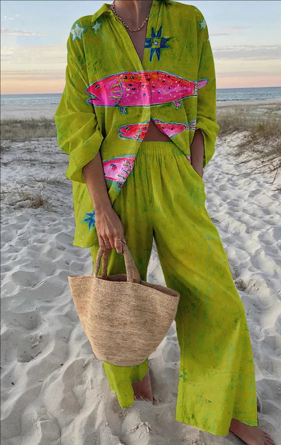 Conjunto Praiano Camisa e Calça Modern Kali