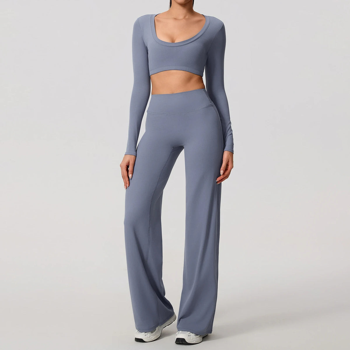Conjunto Cropped Manga Longa e Calça Confy Modern Active
