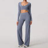 Conjunto Cropped Manga Longa e Calça Confy Modern Active