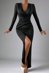 Vestido Longo com Fenda Modern Isolda