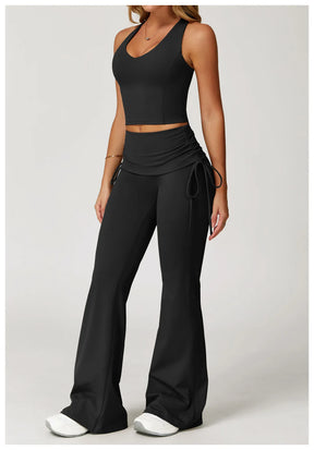 Conjunto Blusa Nadador e Calça Flare Cós dobrado com Regulagem Modern Louise