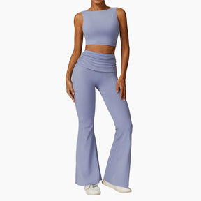 Conjunto Top e Calça Flare Cós Dobrado com Regulagem Modern Louise