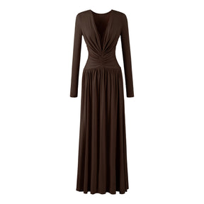 Vestido de Manga Longa Elegante Longo com Renda Modern Dyni
