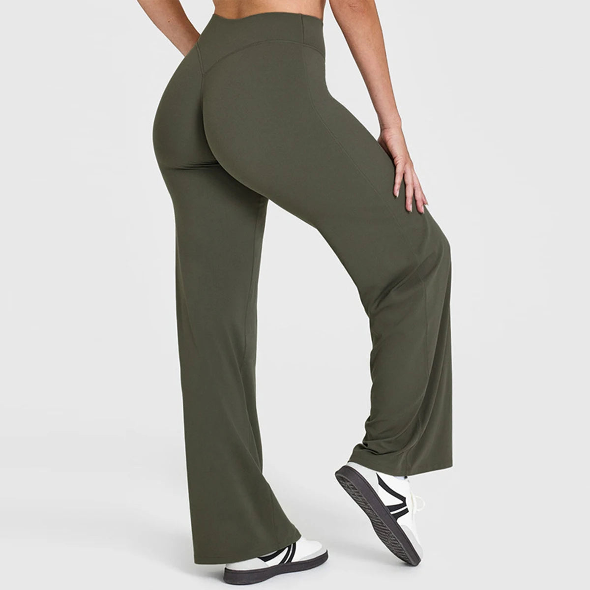 Calça Wide Leg Bailarina Cós Alto Tendência Modern Motion