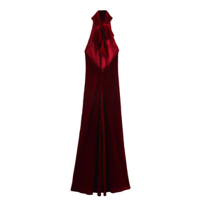 Vestido Longo Acetinado com Decote nas Costas Modern Hailey