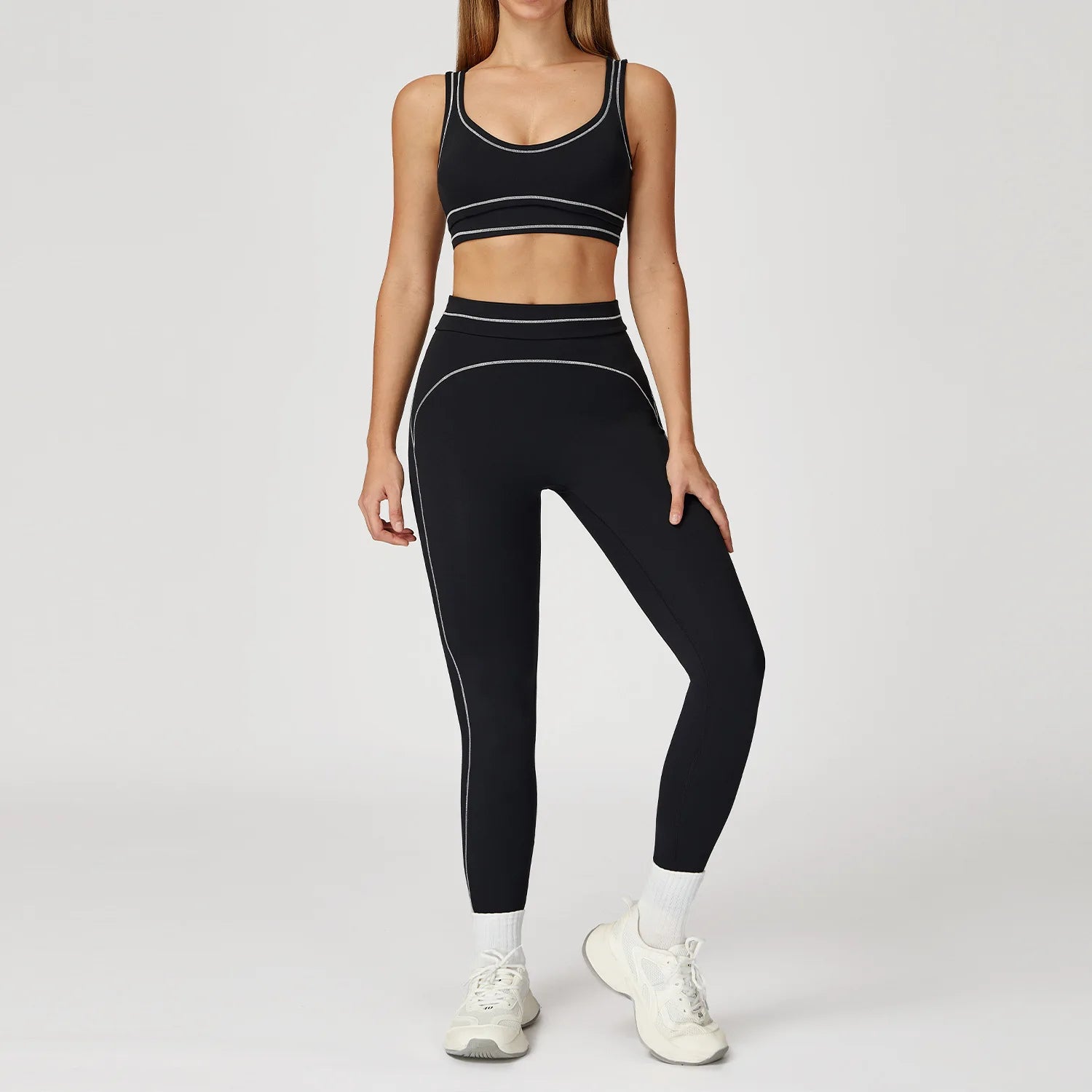 Conjuntp Top Push Up e Calça Legging Modeladora Modern Alô