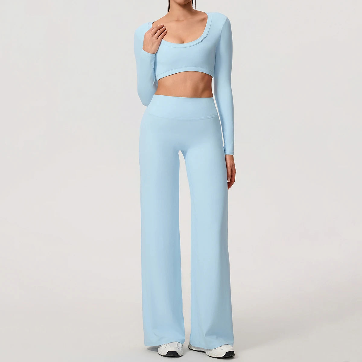 Conjunto Cropped Manga Longa e Calça Confy Modern Active