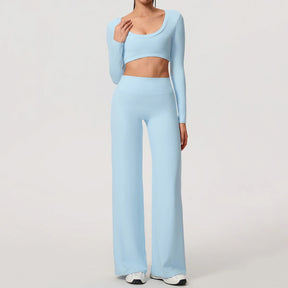 Conjunto Cropped Manga Longa e Calça Confy Modern Active