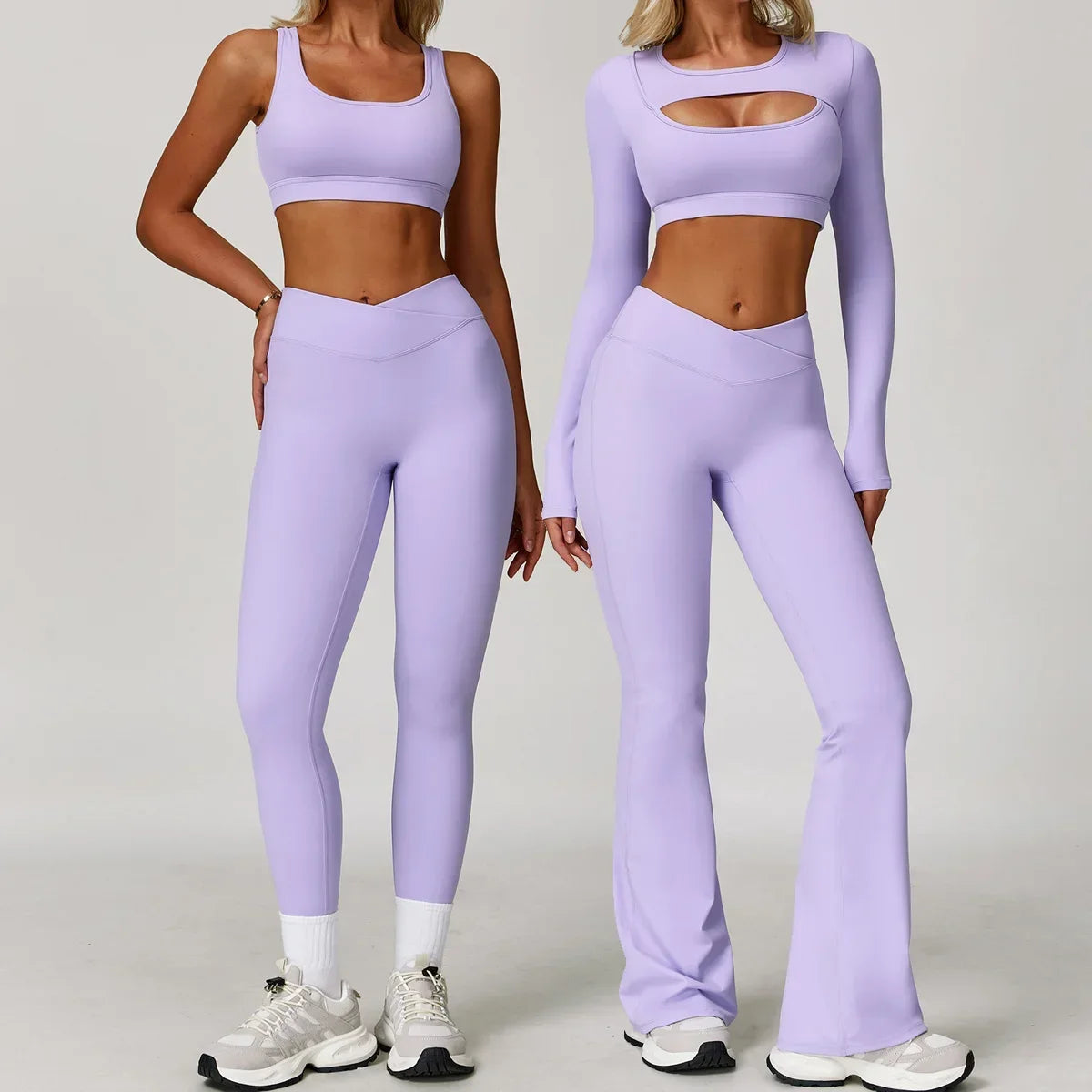 Conjunto Top Manga Longa e Calça Flare Cós V Modern Flex