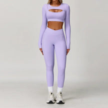 Top Manga Longa e Calça Legging Cós V Modern Flex