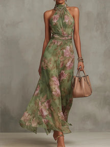 Vestido Midi Halter Elegante Modern Azuria