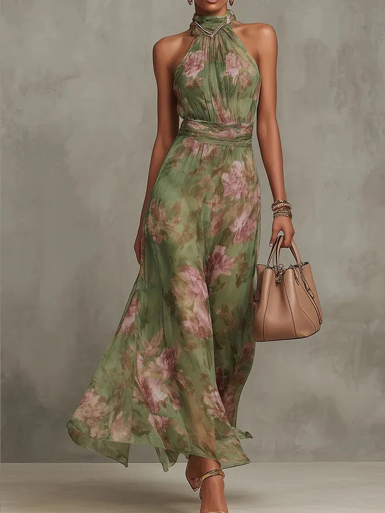 Vestido Midi Halter Elegante Modern Azuria