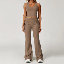Conjunto Blusa Nadador e Calça Flare Cós dobrado com Regulagem Modern Louise