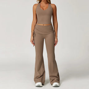 Conjunto Blusa Nadador e Calça Flare Cós dobrado com Regulagem Modern Louise