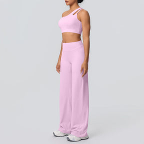 Conjunto Top Ombro Só com Sustentação e Calça Wide Leg Modern Motion
