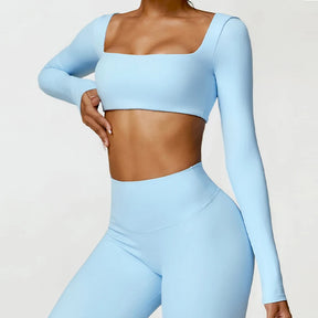 Top Manga Longa Push Up Decote Quadrado Modern Square