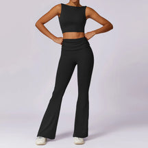 Conjunto Top e Calça Flare Cós Dobrado com Regulagem Modern Louise