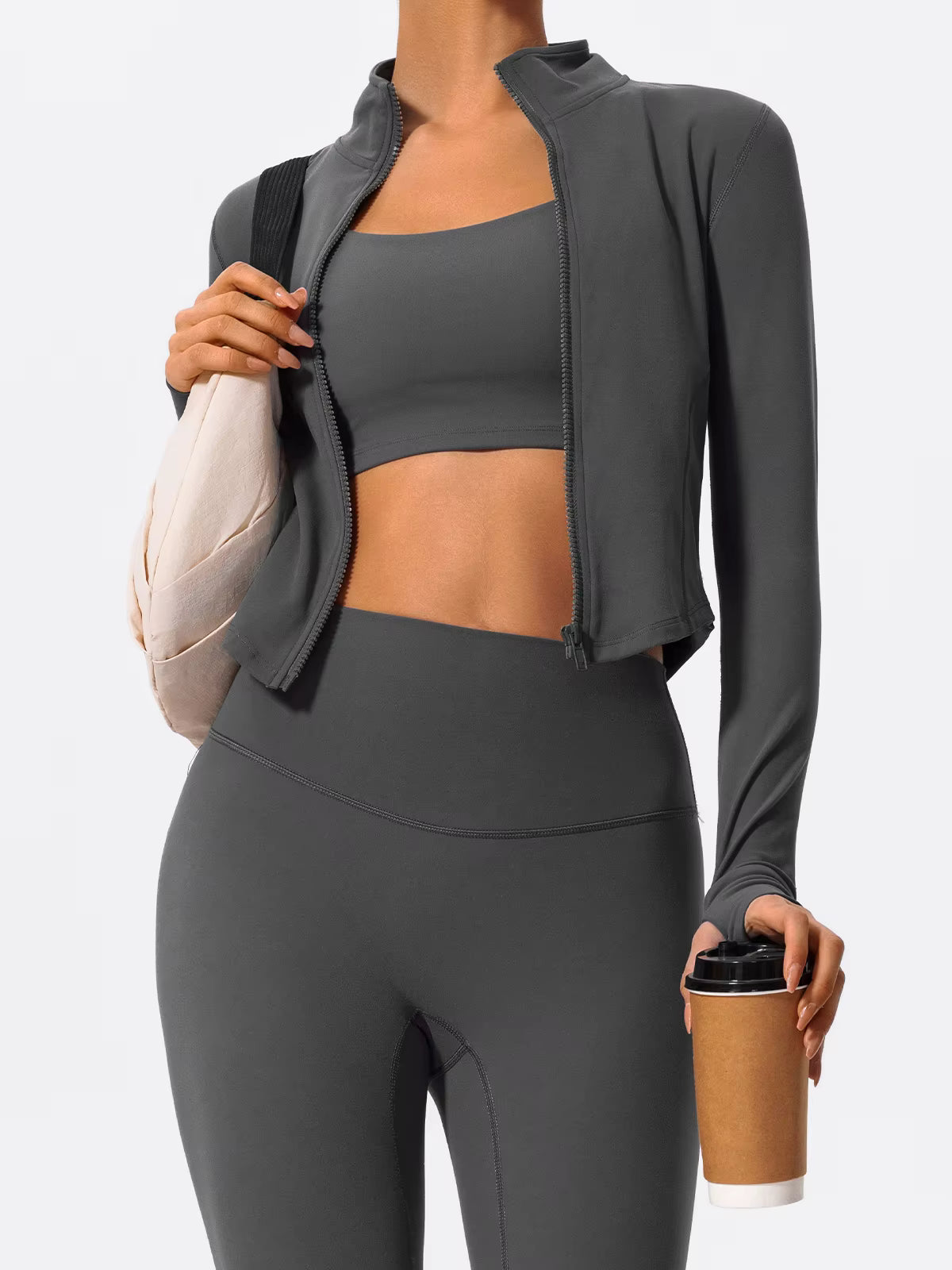 Conjunto Jaqueta Modeladora e Calça Legging Cós Alto Modern Sports