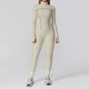 Conjunto Três Peças Jaqueta com Top Push Up e Calça Legging Modeladora Modern Style