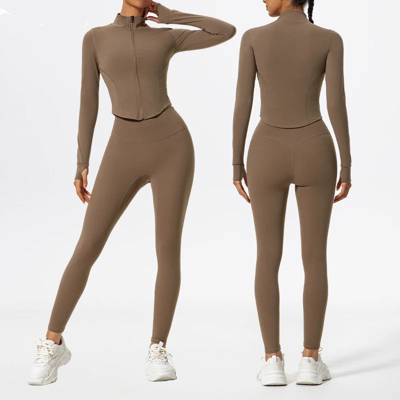 Conjunto Jaqueta Modeladora e Calça Legging Cós Alto Modern Sports