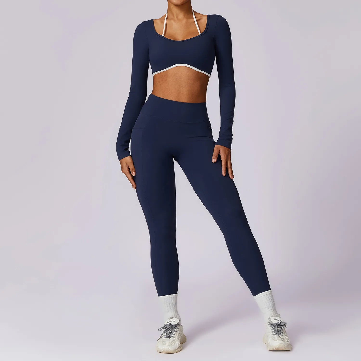 Conjunto Top Manga Longa com Legging Cós V Atrás Modern Shape