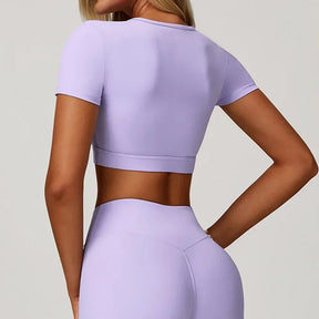 Top Meia Manga e Calça Flare Cós V Modern Flex