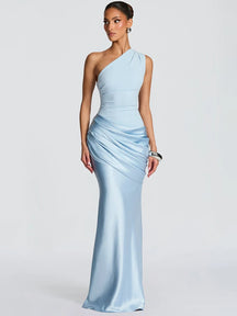 Vestido Longo Sereia em Cetim Modern Azura