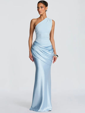 Vestido Longo Sereia em Cetim Modern Azura