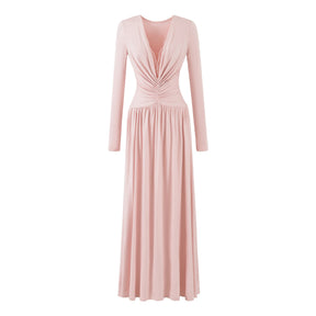 Vestido de Manga Longa Elegante Longo com Renda Modern Dyni